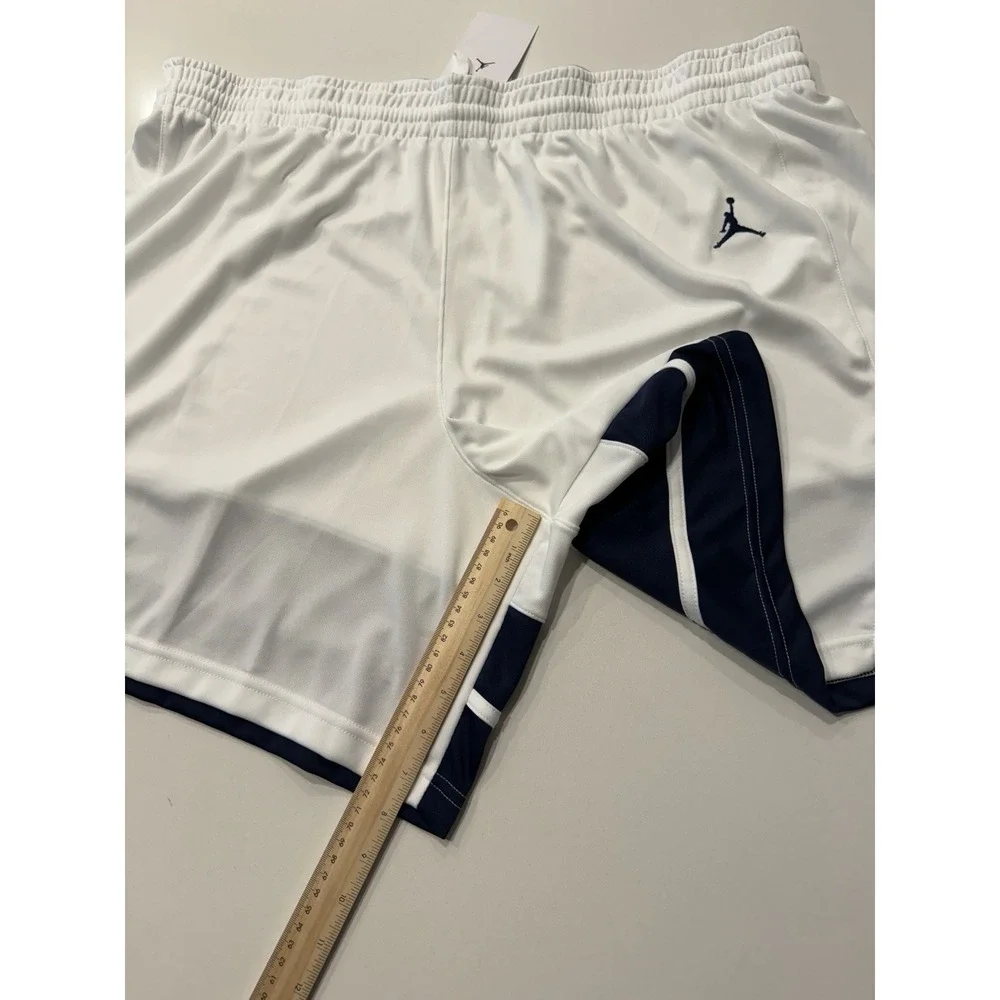 Jordan Stock Overtime Basketball Game Shorts White Navy FQ5375-107 Mens 4XL NWT